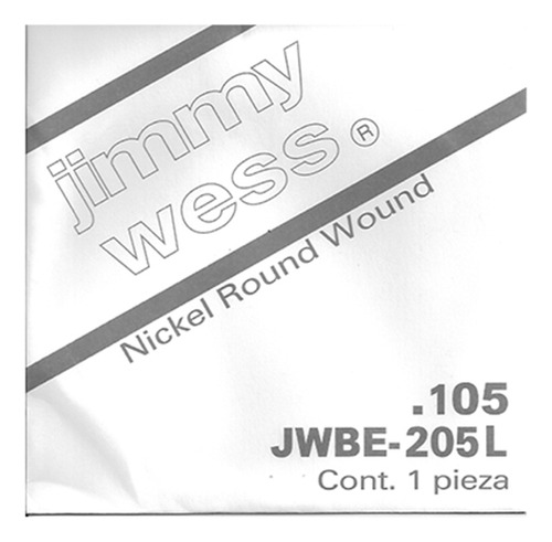 Cuerda 4a Jimmy Wess Para Bajo Eléctrico, Niquel .105 205l