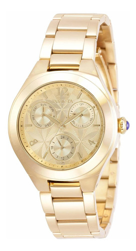 Reloj Mujer Invicta 30682 Cuarzo Pulso Dorado En Acero