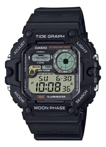 comprar Reloj Digital Casio Illuminator Tide Graph Fase Lunar De 10