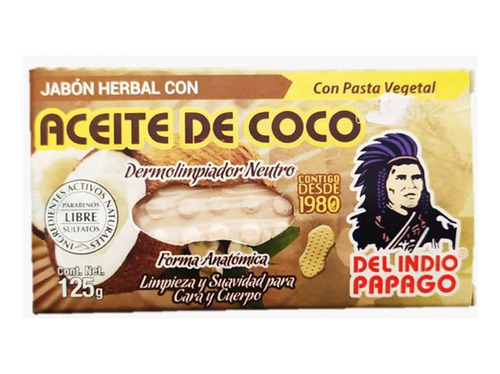 Barra De Jabón De Aceite De Coco Del Indio 125 G Más Brillo