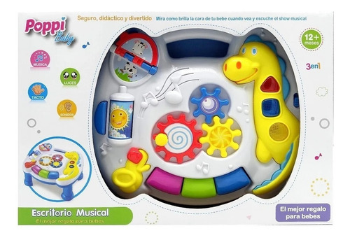 Imagen 3 de 6 de Mesa Escritorio Musica Luz Sonido Poppi Baby En Casa Valente