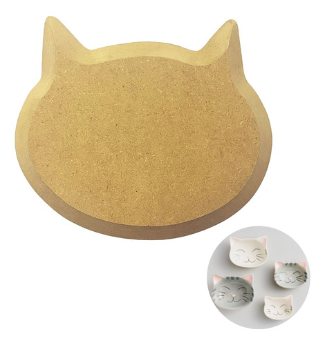 Molde De Madera Modelo Gato Para Cerámica