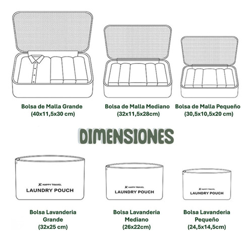 Set 8 Bolsa Organizadora Ropa Calzado Viaje +2 Botellas