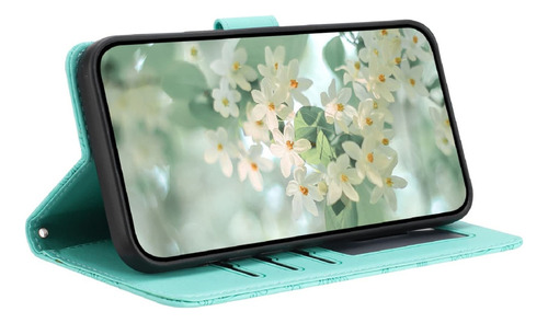 Funda De Piel Para Samsung A06 A16 A05 A15 A25 A35 A55 A14 A24 A34 A13 A12 A32 Con Estampado Floral Estampado, Funda Magnética