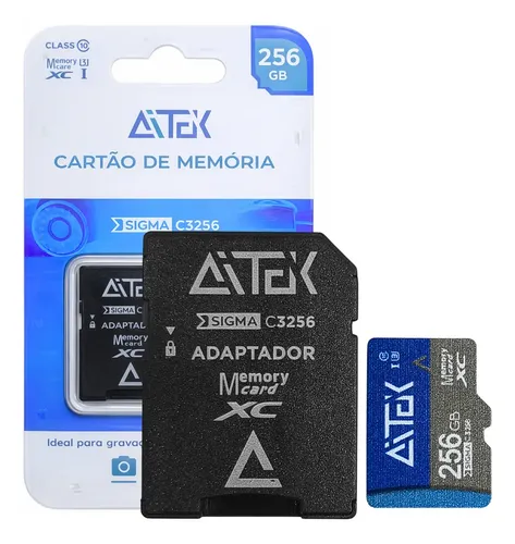 Cartão De Memória 2 Em 1 Aitek 256gb Micro Sd Com Adaptador Cartão De Memória 2 Em 1 Aitek 256gb Micro Sd Com Adaptador