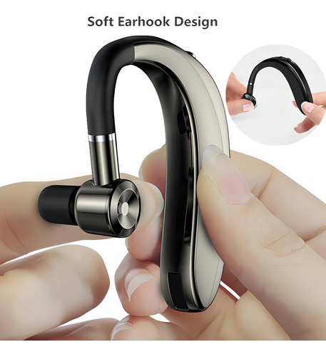 Auriculares inalámbricos montados en la oreja de un solo lado, color negro