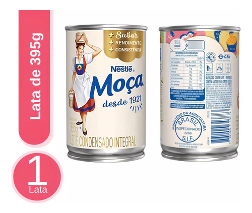 Nestlé Moça Leite Condensado Integral Lata 395gr