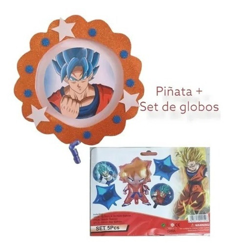 Piñata Dragon Ball Z + Set De Globos De 5 Piezas