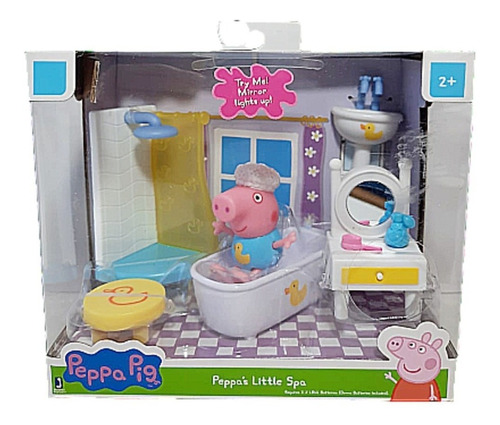 Peppa Pig Little Spa Baño Espejo Con Luz Ducha Bañera Cadia