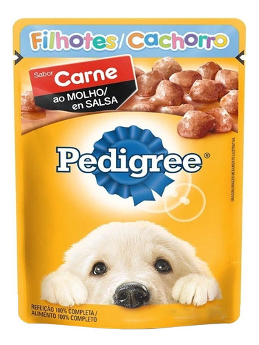 Alimento Pedigree En Salsa para perro cachorro todos los tamaños sabor carne en sobre de 85 g