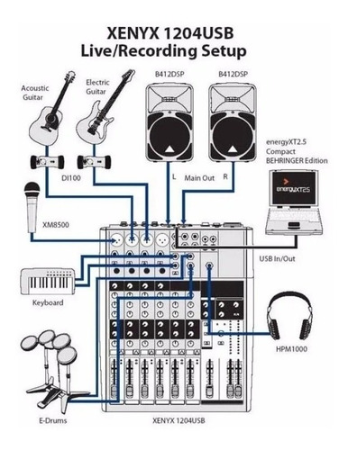 Behringer Mixer Mezcladora Input 12 Xenyx X1204 Usb