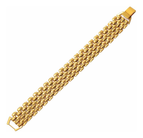 Pulsera Importada Gruesa Unisex Bañada En Oro