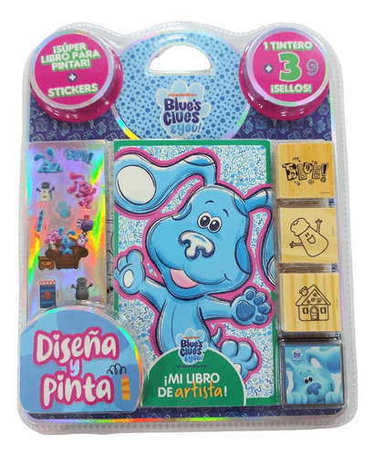 Libro Diseña Y Pinta Pistas De Blue Con Sellos Y Stickers 