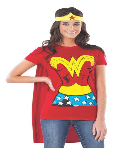 Rubies Dc Comics Wonder Woman - Camiseta Con Capa Y Diadema