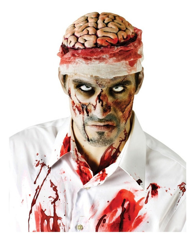 Imagen 1 de 1 de Gorro Cotillón Cerebro Zombie Con Sangre