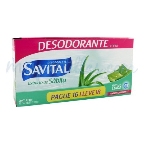 Desodorante Savital 18 Sachets X 20g - g a $33