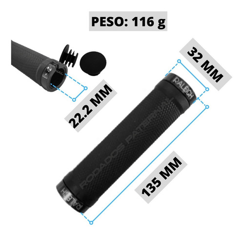 Imagen 3 de 6 de Puño Grip Firebird Para Bicicleta Con Topes En Aluminio