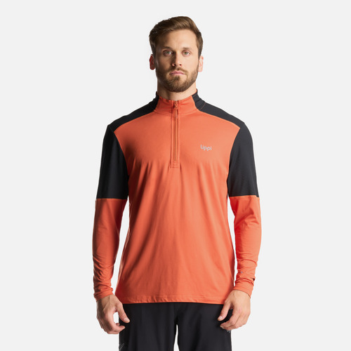 Poleron Hombre Puerto Trucco 14 Zip Naranjo Oscuro Lippi