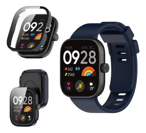 Pulsera De Repuesto Para Redmi Watch 4 + Funda Azul Oscuro