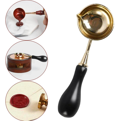 Cuchara De Cera Sello De Sellado De Cera Con Mango De Negro
