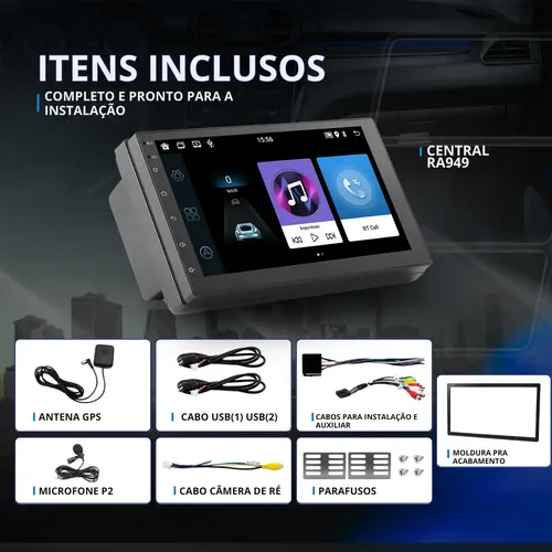 Multimídia Android 4gb 64gb 7po Carplay Android Auto Sem Fio