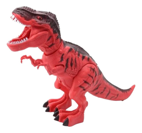 Dinosaurio Eléctrico Rojo Con Sonidos Camina Y Tira Huevo
