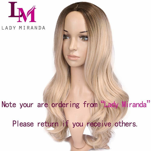 Lady Miranda Ombre Wig Brown To Ash Blonde High Density Heat