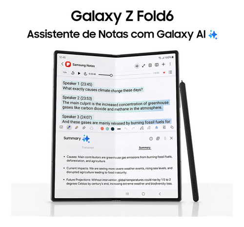 Teléfono celular Samsung Galaxy Z Fold6 5g, 512 GB, 12 GB de RAM, pantalla 7.6 + 6.3, cámara. Parte trasera de 50+12+10 MP, frontal de 10+4 MP, azul