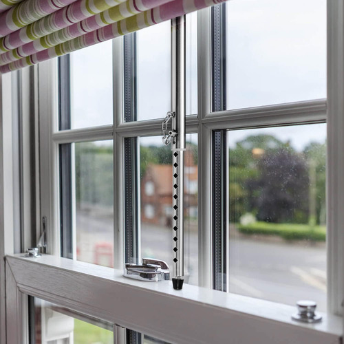 Turbro Adjustable Window Security Lock Bar, Sliding Door Jam