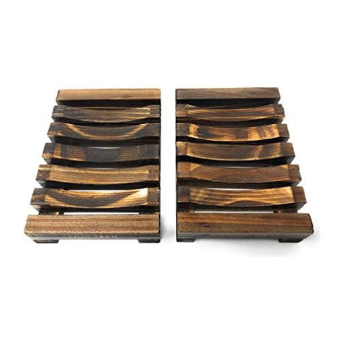 2 Pack Plato De Jabón De Madera Kohi, Soporte De Jabó...