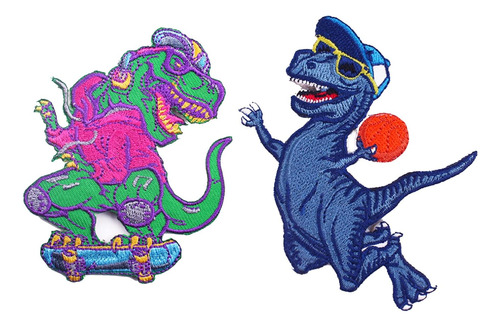 Deokdam 2 Parches Bordados Con Logotipo De Dinosaurio De Dib