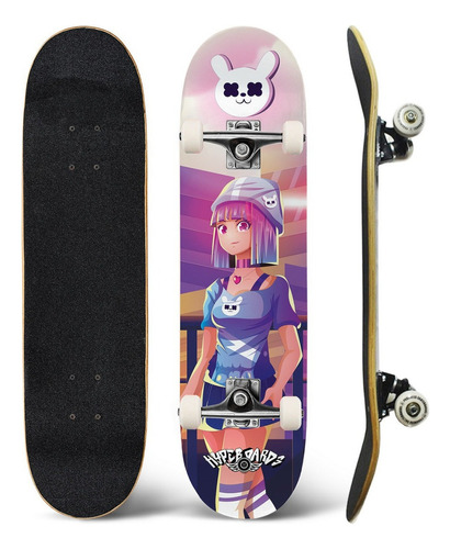 Skate Feminino Semi Profissional E Iniciante Menina Gamer