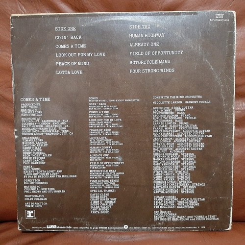 Lp - Neil Young - Comes A Time (Usado)