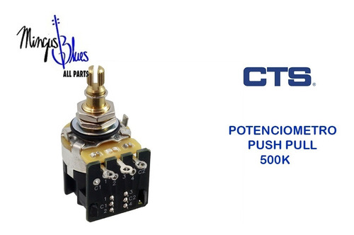 Cts Potenciometro Push Pull Para Guitarra Eléctrica 500k