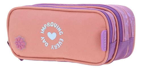 Lapicera Estuche Chenson Triple Cierre Happy Girl Gradient