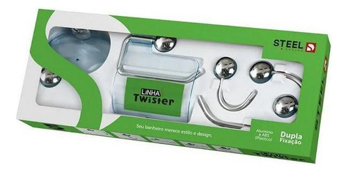 Kit De Acessórios Para Banheiro Twister 5 Peças Em Abs - Ste
