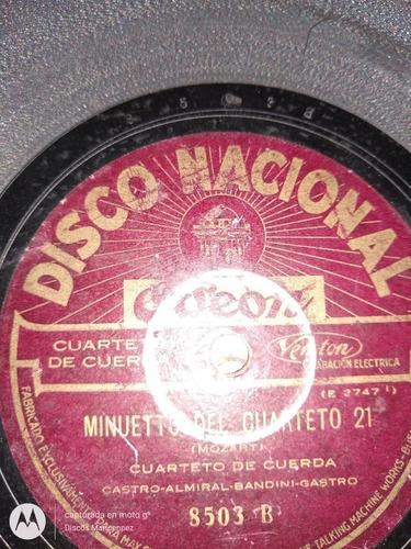 Pasta Cuarteto Cuerdas Banda Munic Odeon C121