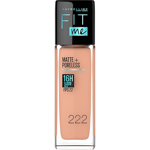 Imagen 2 de 4 de Base Líquida Maybelline Fit Me Matte + Poreless Fps 22 30ml Tono 222 True beige
