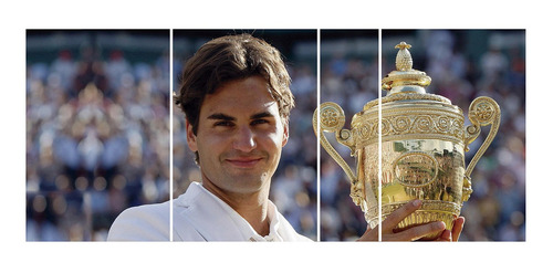 Cuadro Tenis Roger Federer Políptico Cod 2054