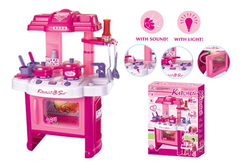 Cocinita Rosa Con Luz Y Sonido; Juguetería Que Regalo