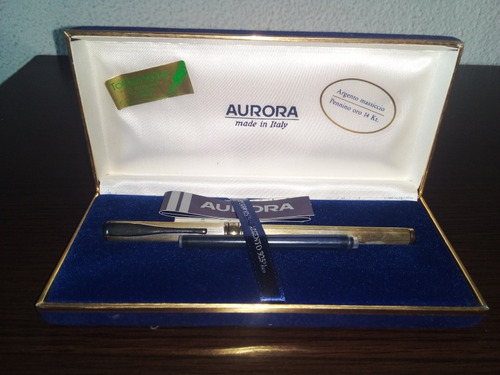 Pluma Aurora Plata 925 Italia + Set Biromes Christian Hades