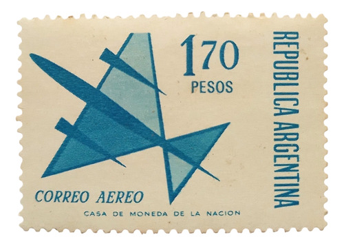 Lote De 10 Sellos Aviones Estilizados, Argentina, 1963, 1973
