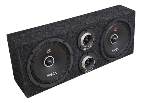 Set De Medios Krack 8 Tweeter Ktm-8520 + Cajon Open Show Color Negro