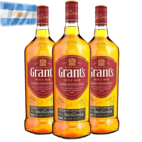 Whisky Grants Triple Wood 750ml Blend Escoces Pack X3 Unid