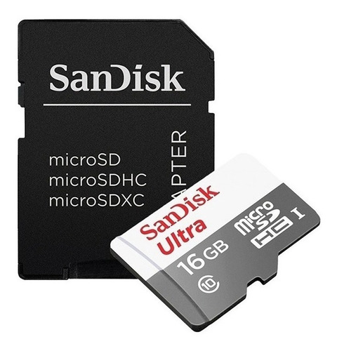 Memoria Micro Sd 16gb 80mb/s Clase 10 Hc Sandisk Ultra