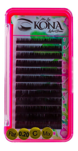 Blister Pestañas Kona Lashes Flat Aplicación Mink 1x1  