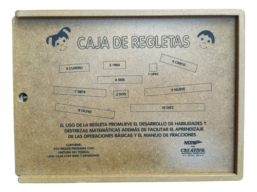 Regletas Cuisenaire Lisa Con 293 Piezas Y Estuche De Madera