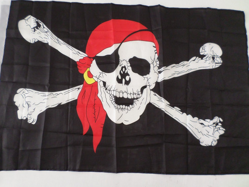 Bandeira Pirata Jolly Roger 90x60cm Poliester