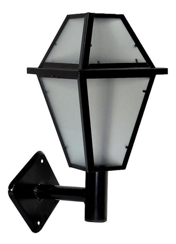 Luminária Imperial Braço Reto De Parede Alumínio Preto 38cm