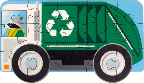 Rompecabezas Con Forma De Camión De Reciclaje, Fabricado En 